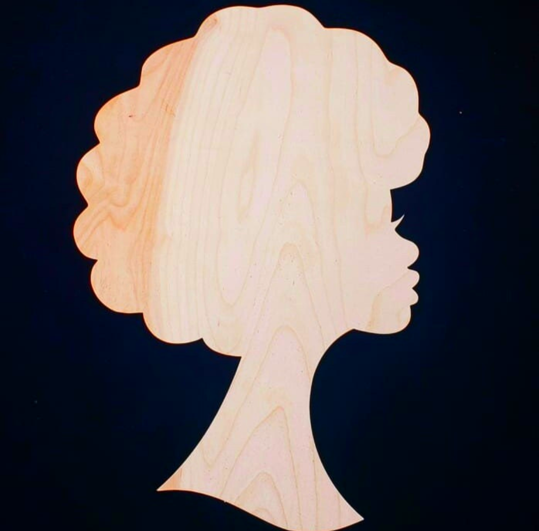 Laser cut Afro Silhouette/ Diva Head Silhouette/Afro Wreath Head