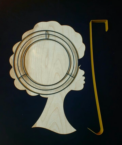 Laser cut Afro Silhouette/ Diva Head Silhouette/Afro Wreath Head