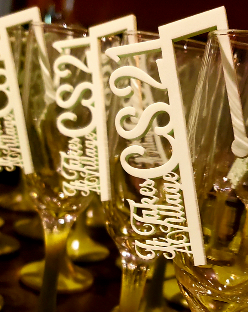 WINE GLASS  DRINK CHARMS (PERSONALIZED) SOLD IN SETS OF 12