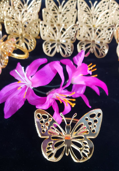 ACRYLIC BUTTERFLY NAPKIN RINGS (SOLD IN SETS OF 6)