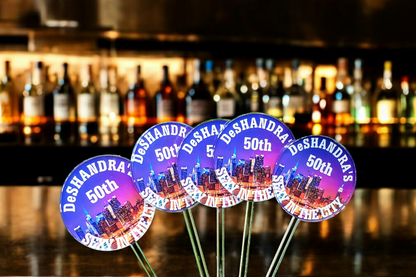 UV PRINT ACRYLIC DRINK STIRRERS (CUSTOM)  (Sold in sets of 12)