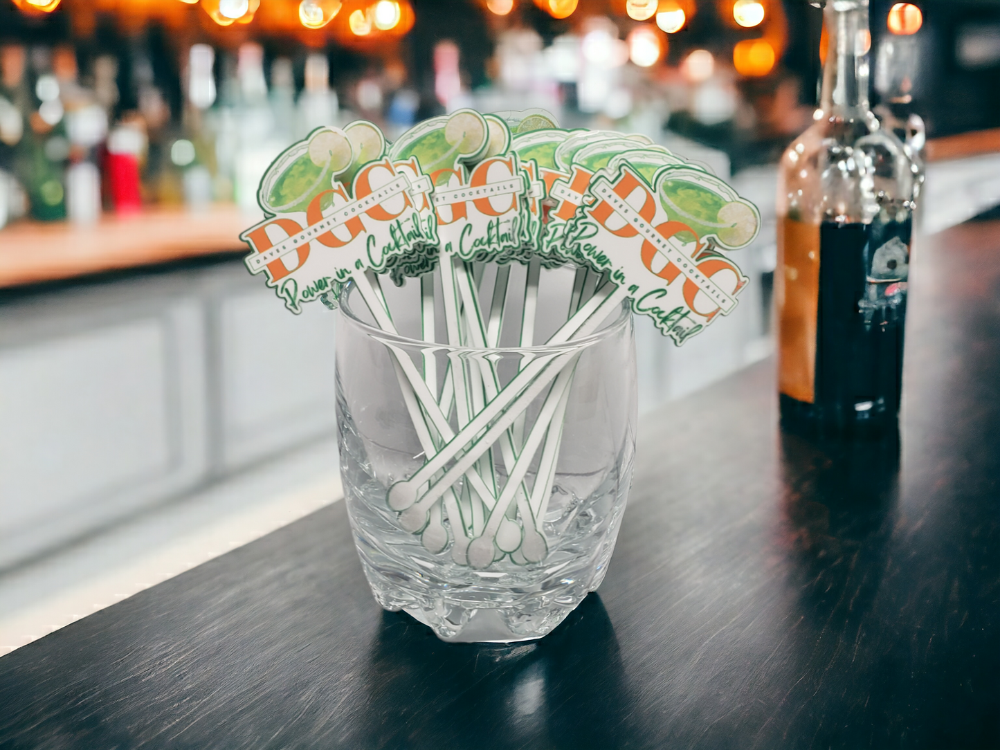 UV PRINT ACRYLIC DRINK STIRRERS (CUSTOM)  (Sold in sets of 12)