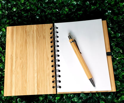 Custom Engraving, Personal Bamboo Notebook/Journal  w/Pen